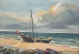 Cetniewo, 1937 r. by Eugeniusz Dzierżencki, 1937, olej, sklejka, 13, sold May 2025