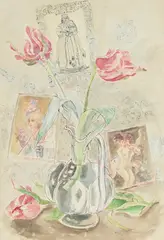 Maja Berezowska, Kompozycja z tulipanami, 1966 r., 1966, akwarela, papier