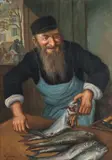 Konstanty Szewczenko, Żyd na targu rybnym, olej, płótno, 57