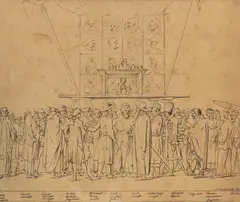 Daniel Mikołaj Chodowiecki, Przedstawiciele wielu narodów, XVIII w., tusz, papier, 17
