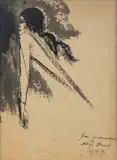 Andrzej Strumiłło, Nepalka, 1969, 1969, tusz, papier czerpany, 39