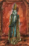 Andrzej Kreütz-Majewski, Projekt kostiumu do Gra w zabijanego Ionesco Burgtheater, 1971, 1971, kolaż, papier