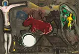Marc Chagall, Mistyczne ukrzyżowanie z albumu "Derierre le Miroir", 1950