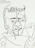 Pablo Picasso, Palacz, 1964, 1964, litografia oryginalna