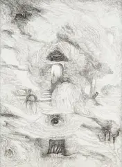 Urszula Broll, Bez tytułu, piórko, papier