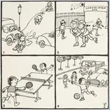 Jerzy Flisak, Projekt ilustracji do pisma dziecięcego, lata 70/80 XX w., tusz, papier