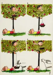 Jerzy Flisak, Koza - łobuz, projekt ilustracji do pisma dziecięcego, lata 70/80 XX w., akwarela, tusz, papier