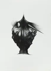 Alicja Wahl, Jednym okiem patrzę, drugim nienawidzę, 1975 r., 1975, litografia, papier