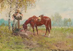 Leonard Winterowski, Pożegnanie, 1924, 1924, olej, płótno