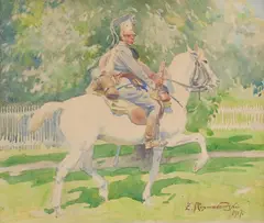 Zygmunt Rozwadowski, Legionista 1 PU Beliny Prażmowskiego, 1917, 1917, akwarela, papier, 27