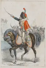 Hippolyte Bellangé, Generał napoleoński, litografia, papier, 16