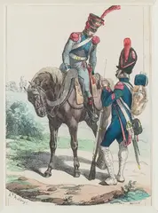 Hippolyte Bellangé, Żołnierze gwardii Napoleona, litografia, papier, 16