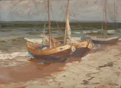 Jan Gasiński, Gdynia, olej, tektura