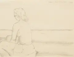 Jerzy Nowosielski, Kobieta na plaży, 1962 r., 1962, ołówek, papier, 14