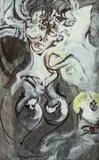 Zdzisław Lachur, Postać kobieca, 1996 r., 1996, offset podmalowany, papier