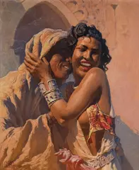 Adam Styka, Amorous (Kochanek) / Marokański romans, przed 1939 r., olej, płótno