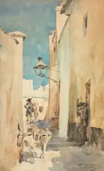 Miasteczko hiszpańskie (Toledo), ok. 1884 r. by Julian Fałat, 1884, akwarela, papier, sold Feb 2025
