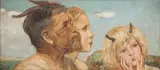 Wlastimil Hofman, Faun i dzieci, olej, tektura, 15