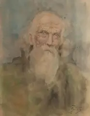 Julian Fałat, Mędrzec, akwarela, papier
