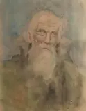 Julian Fałat, Mędrzec, akwarela, papier