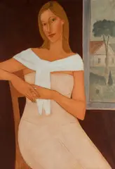 Roman Zakrzewski, Modelka przy oknie, 2012 r., 2012, olej, płótno