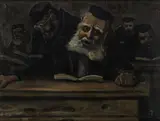 Józef Charyton, Żyd śpiewający Psalm Dawidowy, 1971 r., 1971, olej, płyta