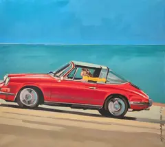 Marek Okrassa, Porsche. Żółty szal, 2024, 2024, olej, akryl, płótno