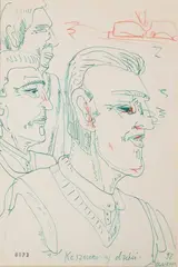 Koszmarny dzień, 1992 by Edward Dwurnik, 1992, tusz, papier, 29, sold Feb 2025