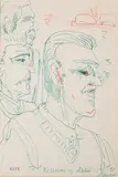 Edward Dwurnik, Koszmarny dzień, 1992, 1992, tusz, papier, 29