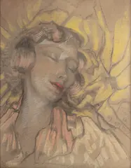Stanisław Ignacy Witkiewicz, Portret Anny M., 1930 r., 1930, pastel, papier szary, szrafowany, 65