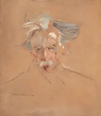 Jacek Malczewski, Szkic postaci Stanisława Bryniarskiego do obrazu „Nieznana nuta”, Portret Stanisława Bryniarskiego, przed 1902 r.olej, tektura