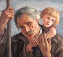 Wlastimil Hofman, Św.Krzysztof, lata 20-te XX w., olej, sklejka