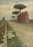 Iwan Trusz, Via Appia, olej, płyta