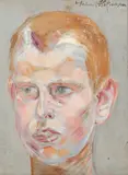 Wlastimil Hofman, Portret chłopca, olej, tektura, 26