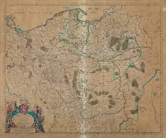 Frederik de Wit, Poloniae et Silesiae descriptio, Mapa Polski i Śląska, ok. 1660, stan drugi, Amsterdam, ok. 1660 miedzioryt kolorowany, 44