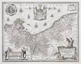 Joannes Janssonius Eilhardus Lubinus, Nova illustrissimi Ducatus Pomeraniae, Mapa Księstwa Pomorskiego, Amsterdam, 1632; na verso tekst w języku łacińskim miedzioryt, 38