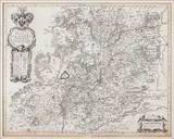Jonas Scultetus, Ducatus Silesiae Glogani vera delineatio, Mapa Księstwa Głogowskiego, wyd. Joannes Janssonius, Amsterdam, ok. 1650; na verso tekst w języku niemieckim miedzioryt, 42