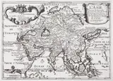 Nicolas de Fer, L’asie suivant les Nouvelles Decouvertes…, Mapa Azji pochodząca z dzieła „Atlas Curieux ou de Monde”, Paryż, 1705 miedzioryt