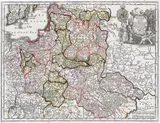 Matthäus Seutter, Poloniae Regnum ut et Magni Ducat Lithuaniae…, Mapa ziem Rzeczpospolitej, pochodząca z dzieła „Atlas Minor…”, stan pierwszy, Augsburg, po 1742 miedzioryt kolorowany