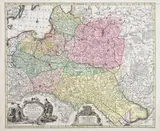 Tobias Lotter, Mappa geographica ex novissimis observationibus…, Mapa ziem Rzeczpospolitej, stan pierwszy, Augsburg, 1759 miedzioryt kolorowany w epoce, 49