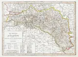Tranquillo Mollo, Ost und West Galizien nach den neuesten Beobachtungen, Mapa Galicji, Wiedeń, 1818 miedzioryt kolorowany liniowo w epoce