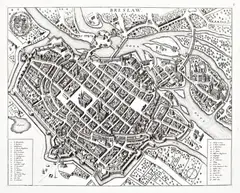 Frederik de Wit, Breslaw, Plan Wrocławia, pochodzący z dzieła „ Theatrum praecipuarum totius Europae”, Amsterdam, po 1694 miedzioryt