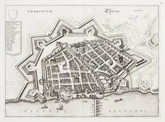 Frederik de Wit, Thorunium. Thoren., Plan Torunia, pochodzący z „Theatrum praecipuarum totius Europae”, Amsterdam, po 1694 miedzioryt, 37
