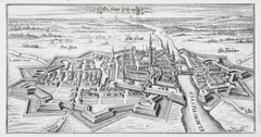 Eberhard Werner Happel, Die Stadt Elbing, Plan Elbląga, wyd. Thomas von Wiering, Hamburg, 1698 miedzioryt