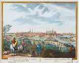 Peter Schenk, Cracau, eene feer oude Groote… / Cracovia, vetustissima amplissimaque Poloniae Civitas, Widok Krakowa pochodzący z dzieła „Hecatompolis, sive totius orbis…”, Amsterdam, 1702 miedzioryt kolorowany