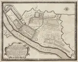Erik J. Dahlberg, Delineatio Geometrica Arcis et Civitatis Marienburgensis in Borussia…, Plan oblężenia Malborka przez wojska szwedzkie w czasie Potopu z lat 1656-1660, pochodzący z dzieła S. Pufendorfa „De Rebus a Carolo Gustavo…”, Norymberga, 1696 miedzioryt, 25