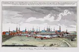 Johann David Schleuen, Prospect der Königl. Preussischen Haupt=Stadt Breslau, Panorama Wrocławia od strony północnej, według F.B. Wernera, Berlin, ok. 1780 miedzioryt kolorowany, 21