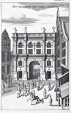 Reinhold Curicke, Das Langegassen Thor nach der Stadewerts, Widok Złotej Bramy w Gdańsku, pochodzący z dzieła „Der Stadt Dantzig Historische Beschreibung”, wyd. Amsterdam-Gdańsk, 1687 miedzioryt, 27