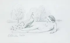 Rafał Olbiński, Paradise Reinvented, 2017, 2017, ołówek, papier