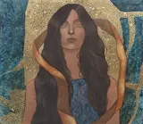 Katarzyna Kołtan, Aurum, 2024, 2024, tempera żółtkowa, płyta